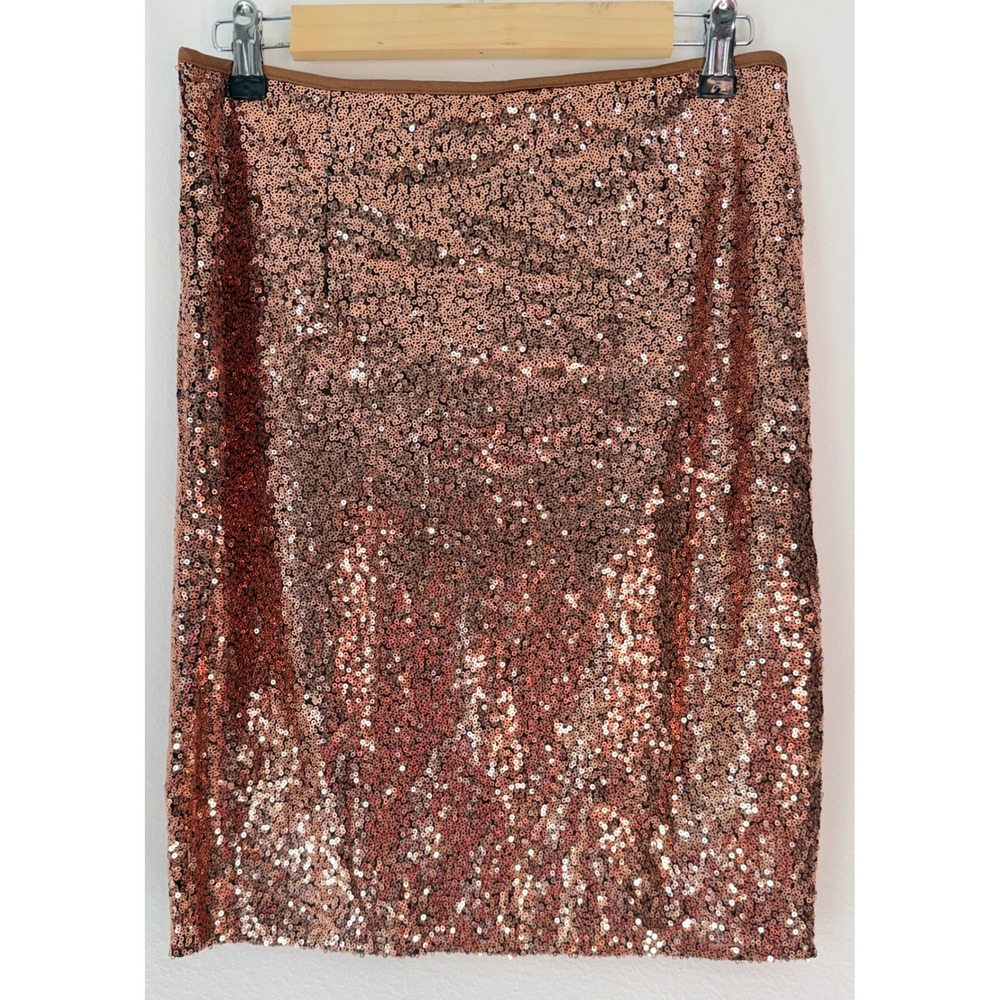 Lulus Rose Gold Sequin Mini Skirt Womens Large Metallic‎ Glam Festival Event